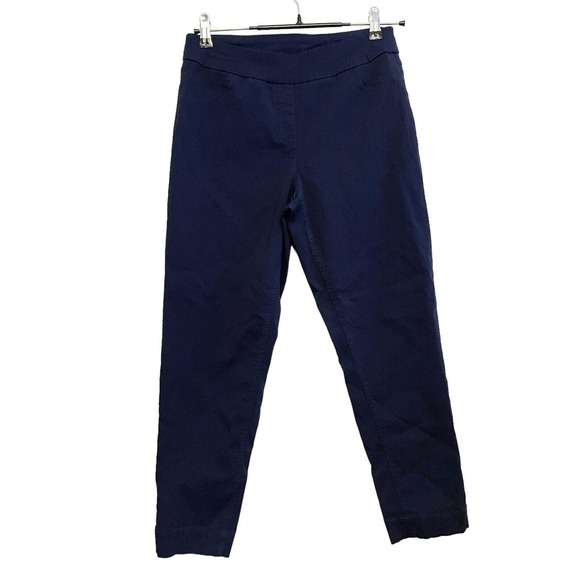 Soft Surroundings‎ Stretch Pullon Cropped Pants Women Petite Small Navy Blue - Picture 1 of 6